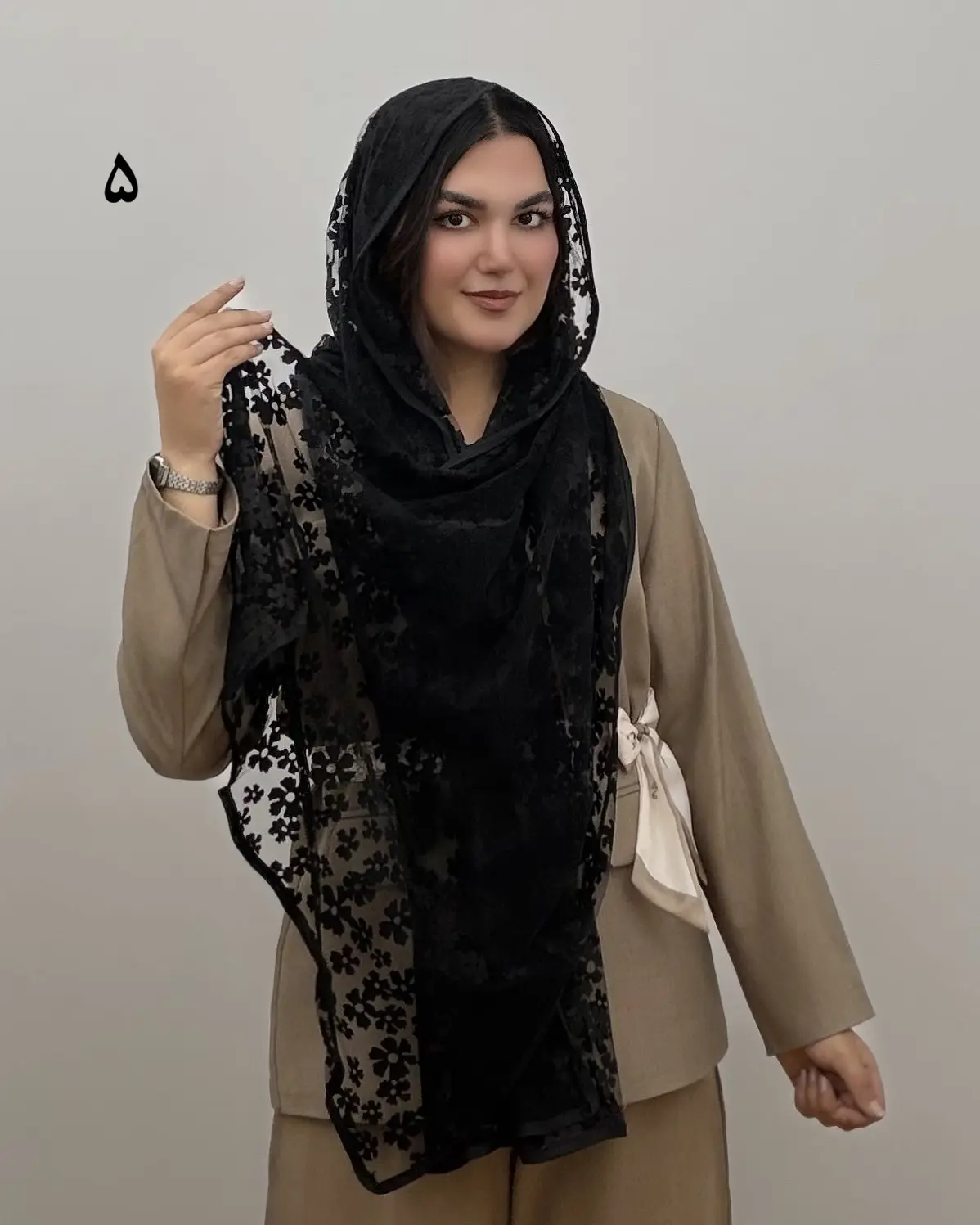 شال توری مشکی مجلسی